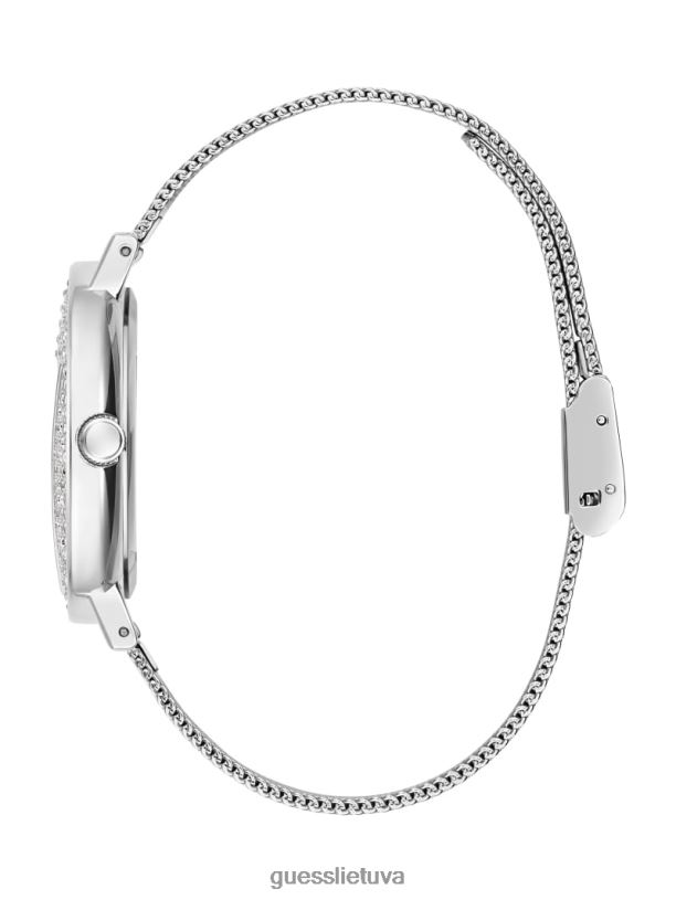 moterys GUESS 6NLN3579 priedas sidabras logotipo analoginis laikrodis