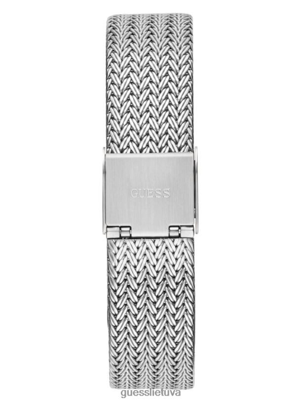 moterys GUESS 6NLN3582 priedas sidabras tinklo analoginis laikrodis