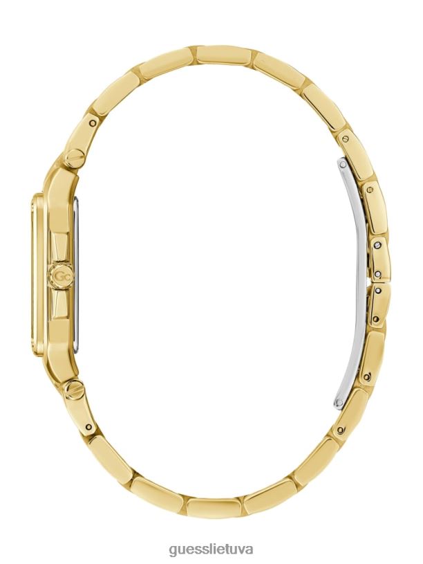 moterys GUESS 6NLN3583 priedas auksas Gc petite kvadratinis analoginis laikrodis