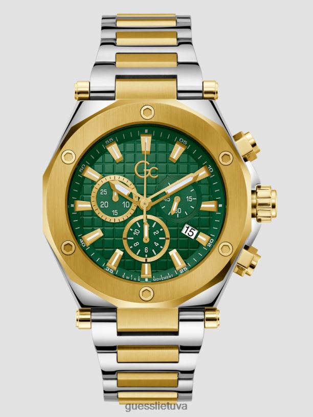 moterys GUESS 6NLN3585 priedas žalias gc dviejų tonų chronografo laikrodis