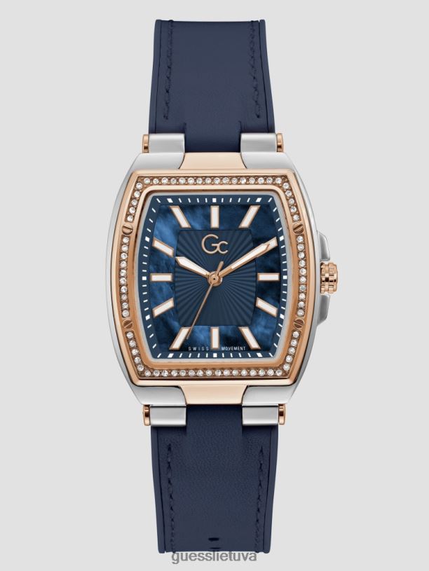 moterys GUESS 6NLN3588 priedas auksas Gc petite kvadratinis analoginis laikrodis