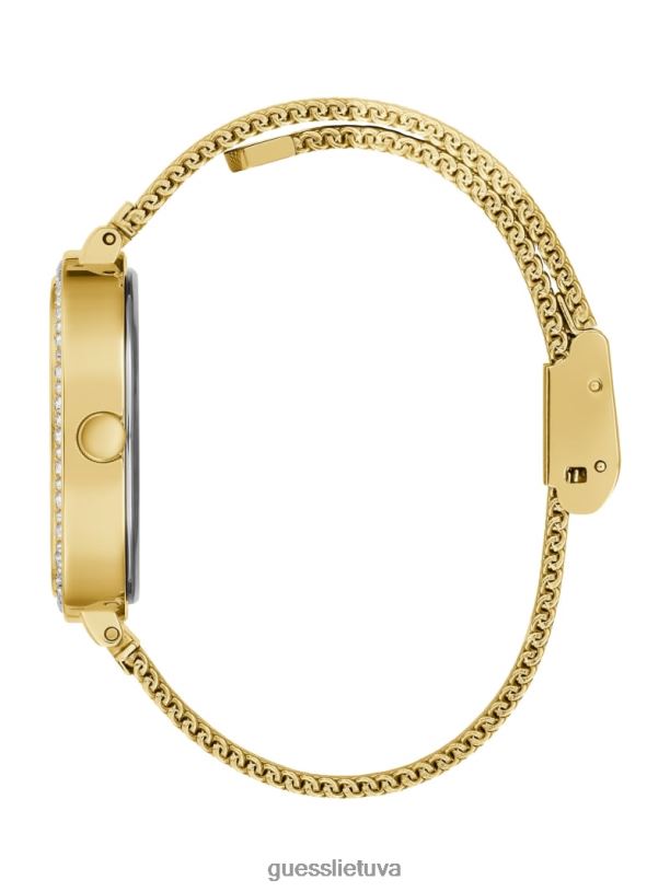 moterys GUESS 6NLN3614 priedas auksas tinklo analoginis laikrodis