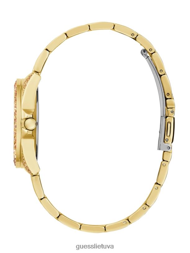 moterys GUESS 6NLN3615 priedas auksas krištolo analoginis laikrodis