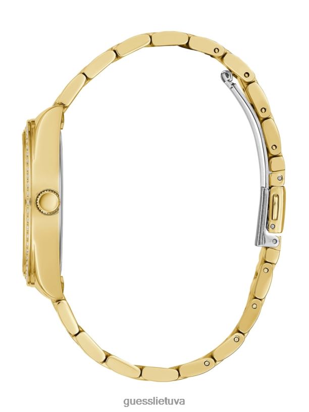 moterys GUESS 6NLN3618 priedas aukso atspalvio ir juodos spalvos analoginis laikrodis