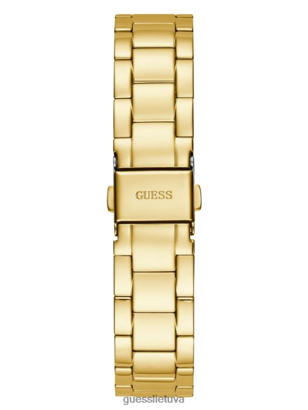 moterys GUESS 6NLN3618 priedas aukso atspalvio ir juodos spalvos analoginis laikrodis
