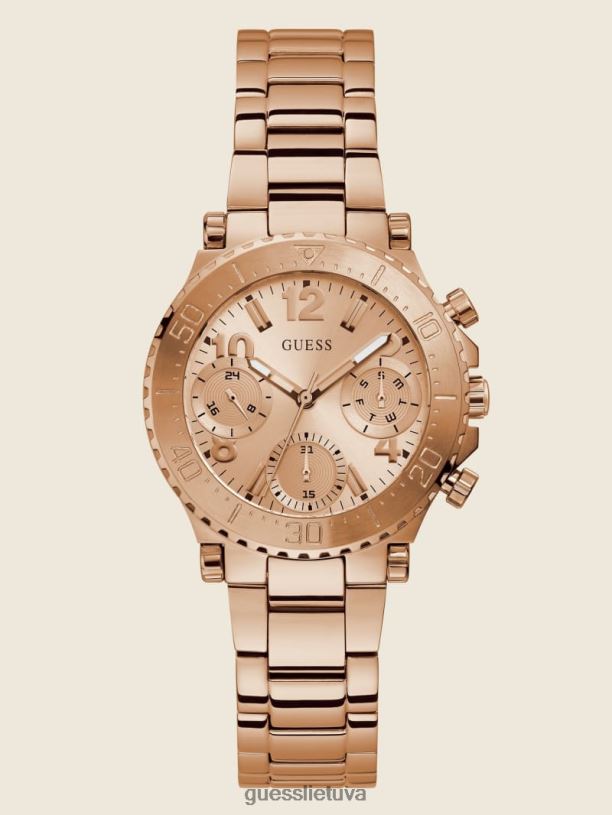 moterys GUESS 6NLN3628 priedas rozinis auksas daugiafunkcis laikrodis