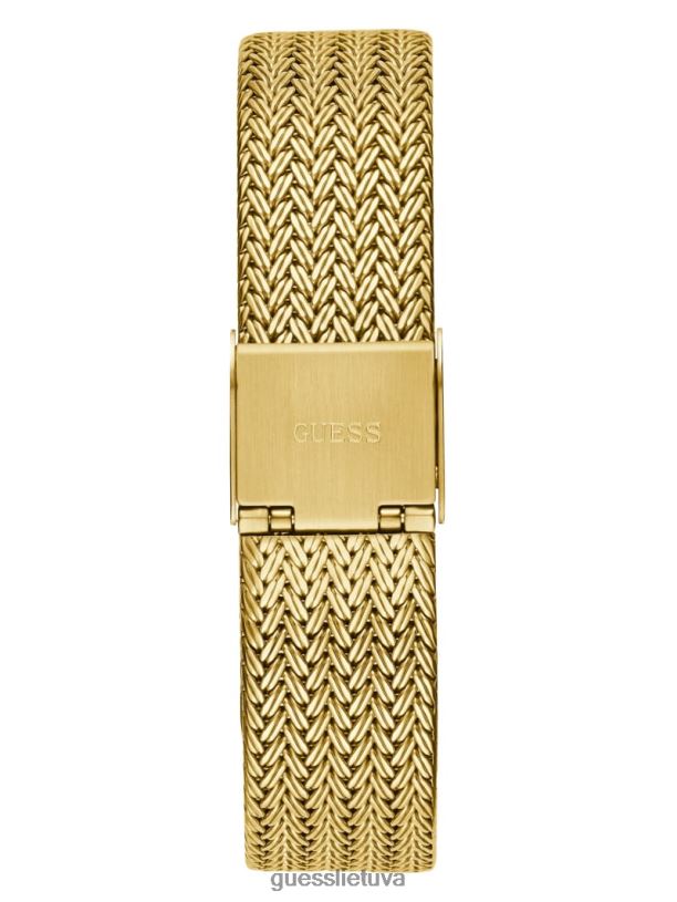 moterys GUESS 6NLN3630 priedas auksas tinklo analoginis laikrodis