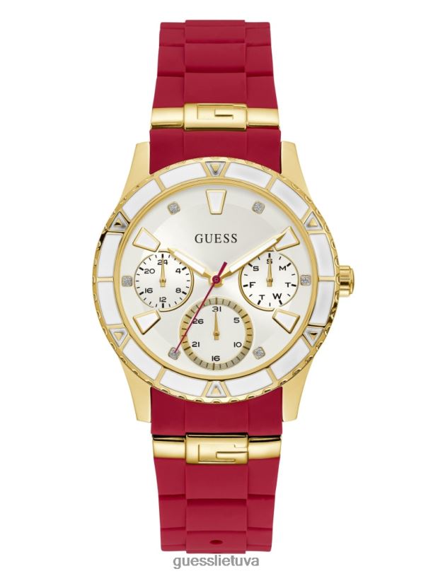 moterys GUESS 6NLN3639 priedas raudona dvispalvis ir raudonas daugiafunkcis laikrodis