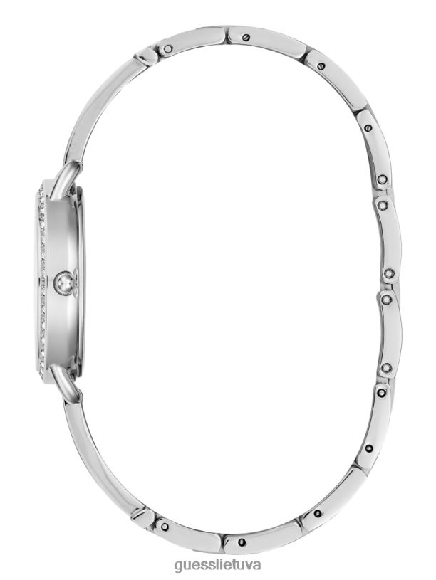moterys GUESS 6NLN3644 priedas sidabras krištolo analoginis laikrodis