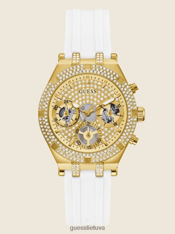 moterys GUESS 6NLN3645 priedas rozinis auksas silikoninis daugiafunkcis laikrodis