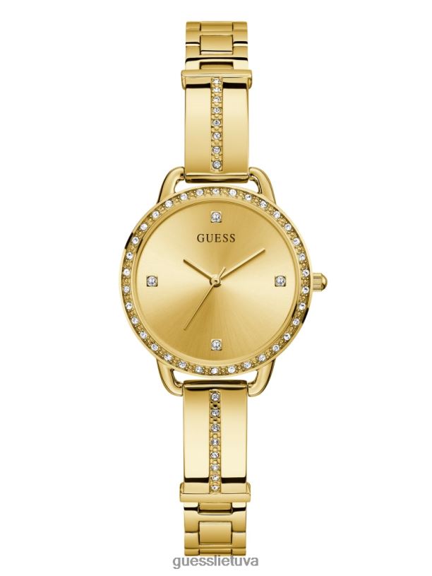 moterys GUESS 6NLN3647 priedas auksas krištolo analoginis laikrodis