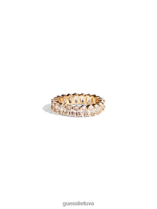 moterys GUESS 6NLN3852 priedas auksas baguette cz žiedas