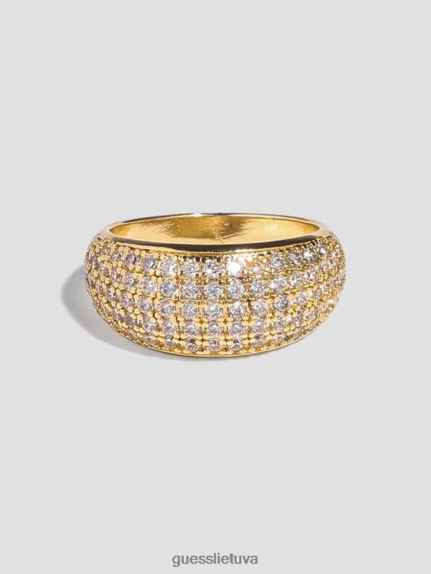 moterys GUESS 6NLN3881 priedas auksas 14k auksu dengtas kalnų krištolinio akmens kupolo žiedas