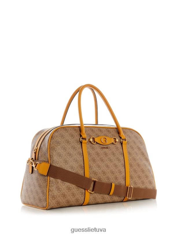 moterys GUESS 6NLN3189 krepšiai geltona / citrinos geltona „izzy“ savaitgalio maišelis