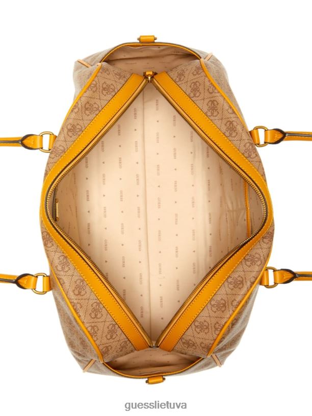 moterys GUESS 6NLN3189 krepšiai geltona / citrinos geltona „izzy“ savaitgalio maišelis