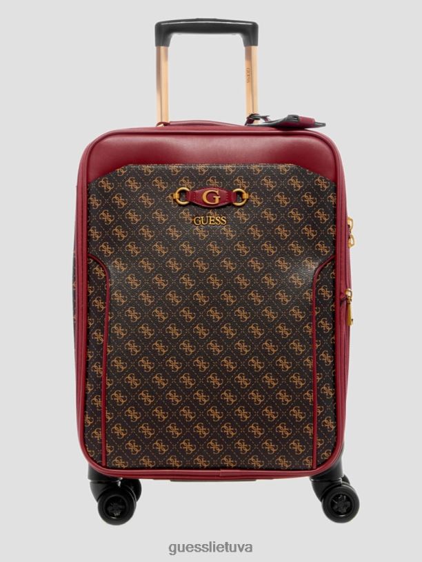 moterys GUESS 6NLN3192 krepšiai rudas logotipas/merlotas izzy 8 ratu lagaminas