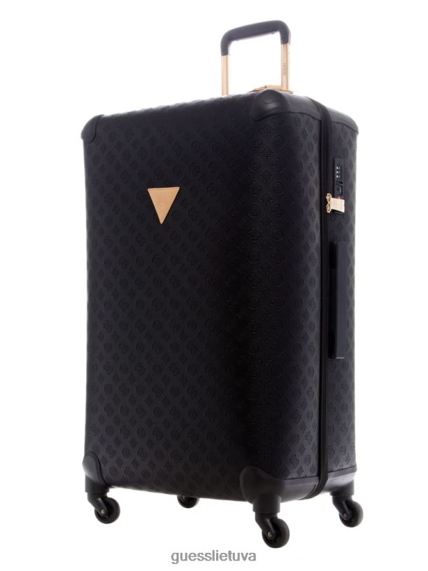 moterys GUESS 6NLN3230 krepšiai juodas gėlių raštas Wilder 4 ratų lagaminas