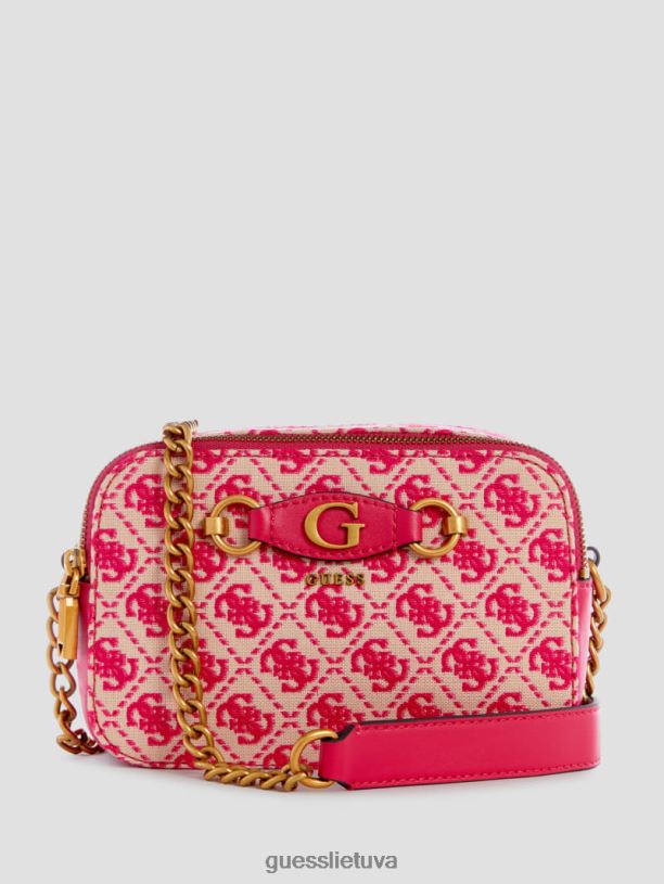 moterys GUESS 6NLN2752 krepšiai vert/malibu lime izzy žakardo logotipo fotoaparato krepšys