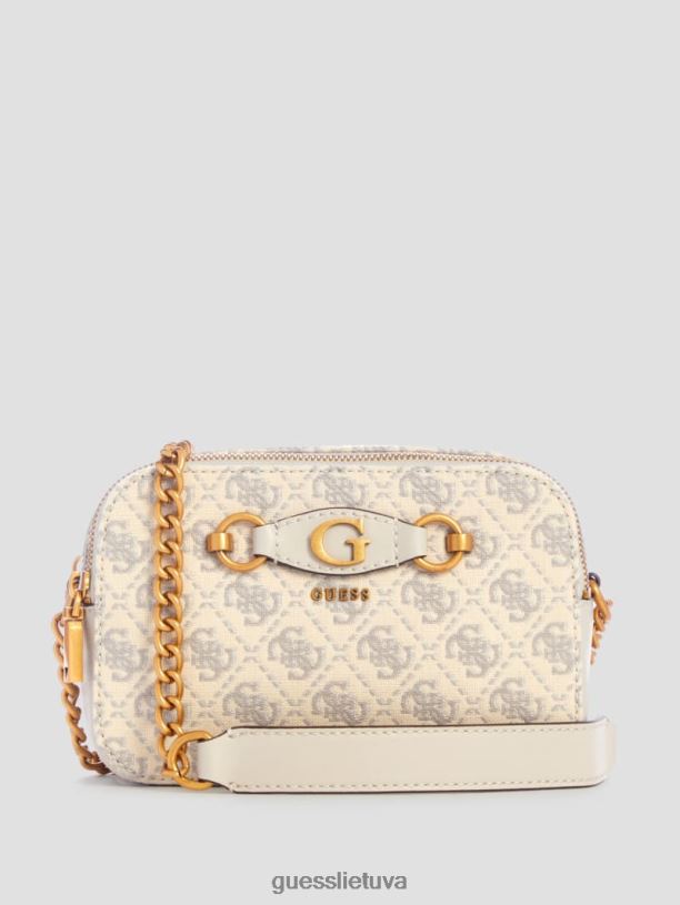 moterys GUESS 6NLN2903 krepšiai balandėlio logotipas izzy žakardo logotipo fotoaparato krepšys