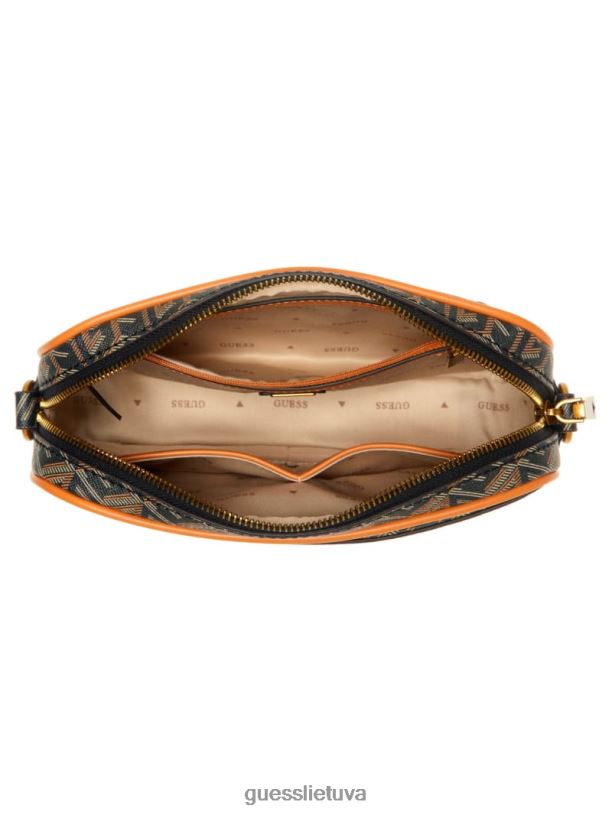 moterys GUESS 6NLN2914 krepšiai juodas Auksas vikky fotoaparato krepšys