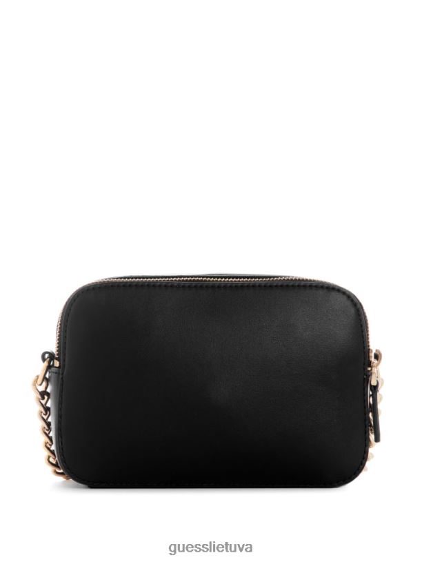 moterys GUESS 6NLN2925 krepšiai juodas gėlių raštas grafiti meno fotoaparato krepšys