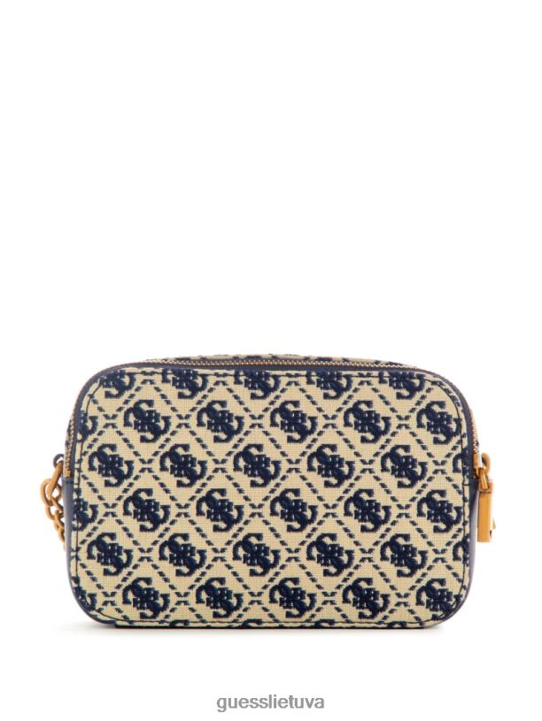 moterys GUESS 6NLN2963 krepšiai laivyno logotipas izzy žakardo logotipo fotoaparato krepšys