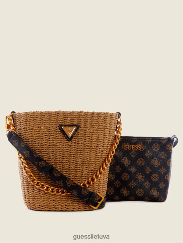 moterys GUESS 6NLN3110 krepšiai rudas multi lilica kibiro maišelis