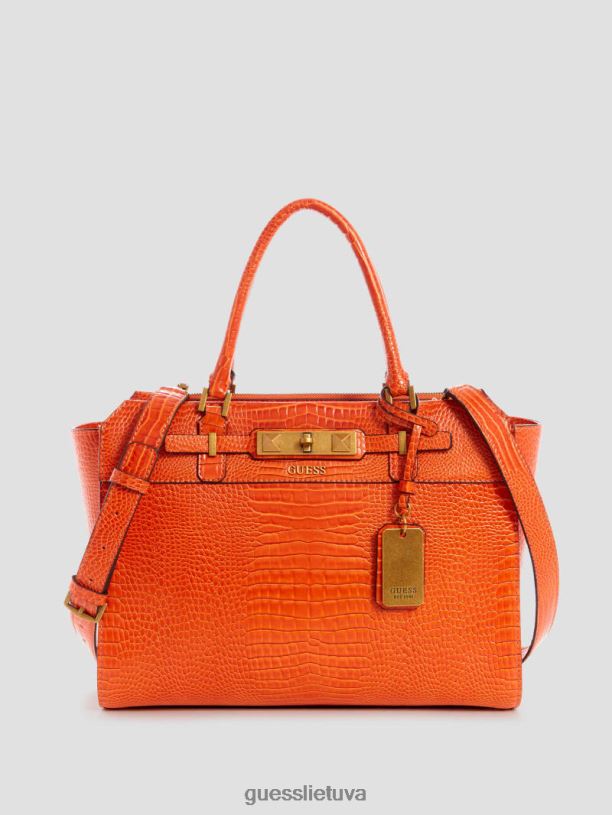 moterys GUESS 6NLN3320 krepšiai oranžinė raffie carryall