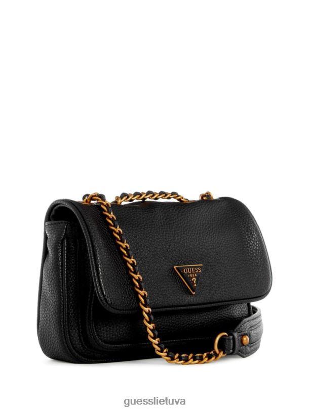 moterys GUESS 6NLN2795 krepšiai juodas gėlių raštas becci mini konvertuojamas krepšys