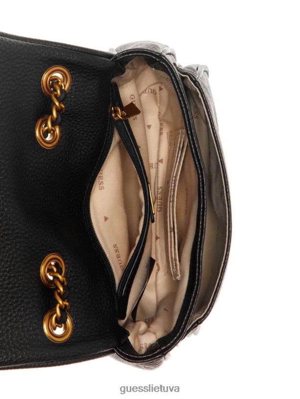 moterys GUESS 6NLN2795 krepšiai juodas gėlių raštas becci mini konvertuojamas krepšys