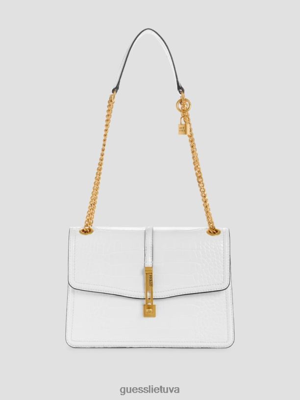 moterys GUESS 6NLN2844 krepšiai baltas multi James Croc kabrioletas krepšys