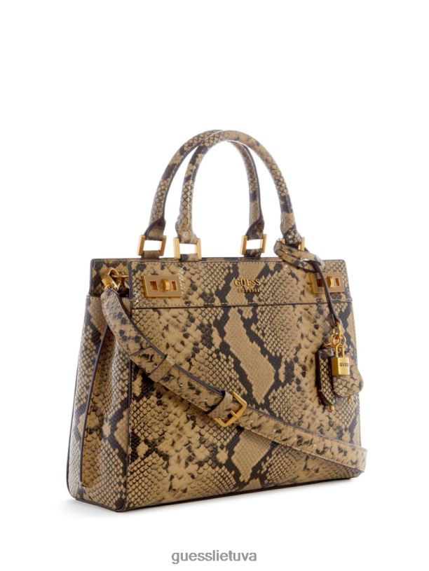 moterys GUESS 6NLN2760 krepšiai šalavijas Katey gyvatės odos prabangus kuprinė