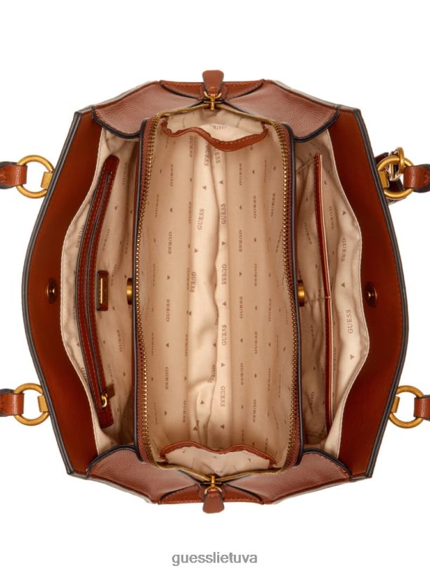 moterys GUESS 6NLN2769 krepšiai lelijos žalia Stephi Jacquard logotipas merginai kuprinė