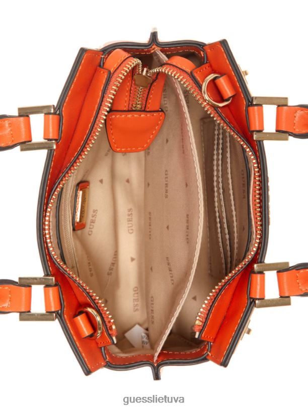 moterys GUESS 6NLN2979 krepšiai oranžinė katey raffia mini kuprinė