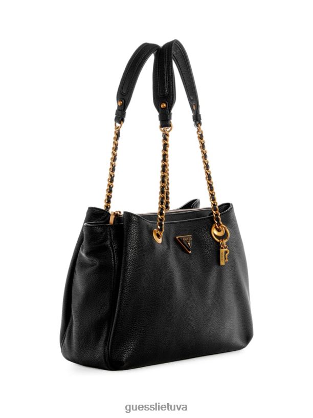 moterys GUESS 6NLN3020 krepšiai juodas gėlių raštas becci draugės rankinė ant peties