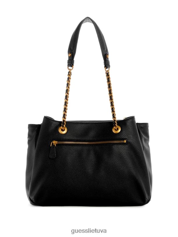 moterys GUESS 6NLN3020 krepšiai juodas gėlių raštas becci draugės rankinė ant peties