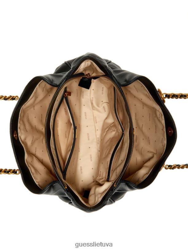 moterys GUESS 6NLN3020 krepšiai juodas gėlių raštas becci draugės rankinė ant peties