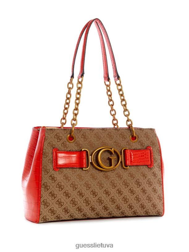moterys GUESS 6NLN3124 krepšiai latte / apelsinas aviana prabangus kuprinys