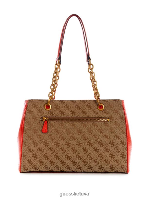 moterys GUESS 6NLN3124 krepšiai latte / apelsinas aviana prabangus kuprinys