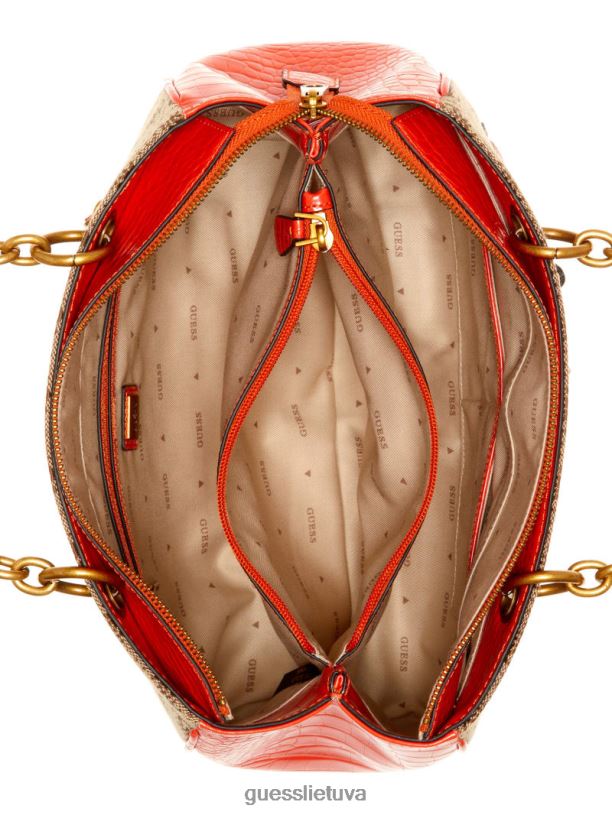 moterys GUESS 6NLN3124 krepšiai latte / apelsinas aviana prabangus kuprinys