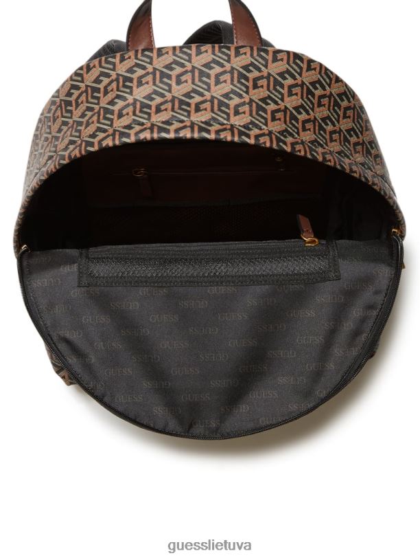 moterys GUESS 6NLN3182 krepšiai juodas gėlių raštas ederlo kuprinė