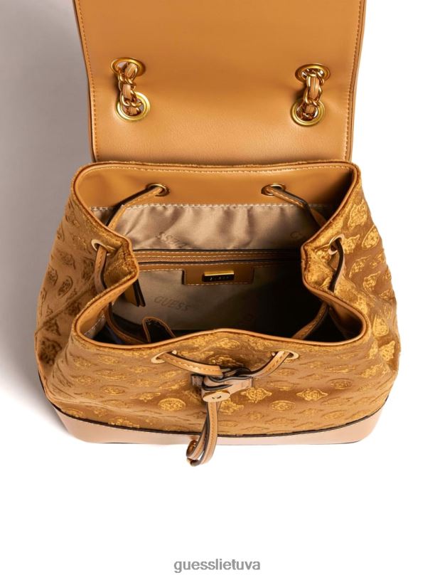 moterys GUESS 6NLN3214 krepšiai moka kimi aksominė kuprinė