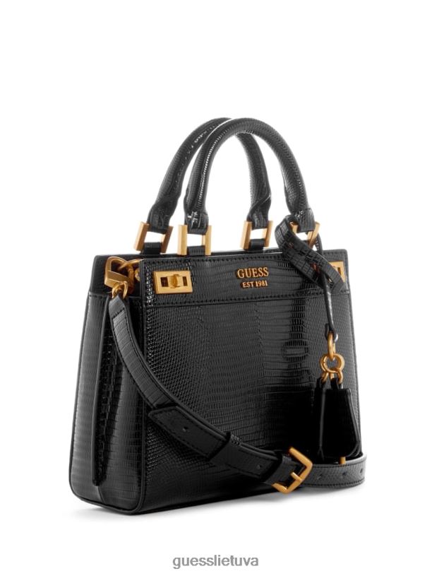moterys GUESS 6NLN3259 krepšiai juodas gėlių raštas katey lizard mini kuprinė
