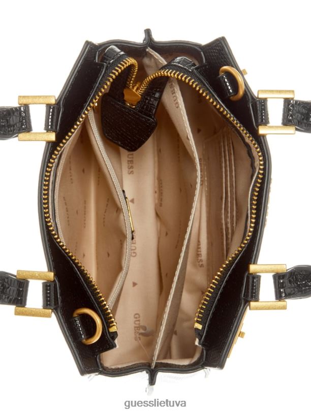 moterys GUESS 6NLN3259 krepšiai juodas gėlių raštas katey lizard mini kuprinė