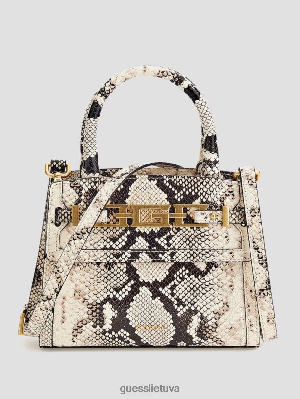 moterys GUESS 6NLN3275 krepšiai baltas patentas cristina maža odinė kuprinė