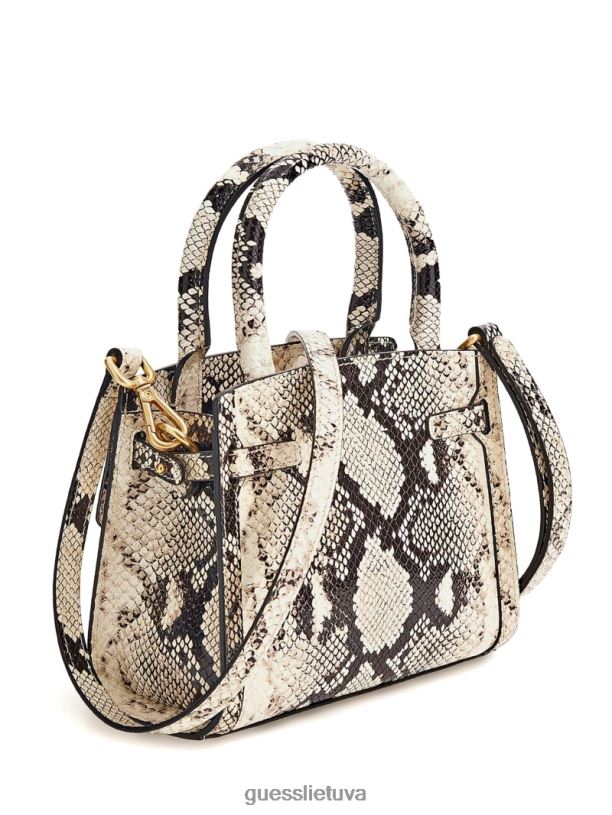 moterys GUESS 6NLN3275 krepšiai baltas patentas cristina maža odinė kuprinė