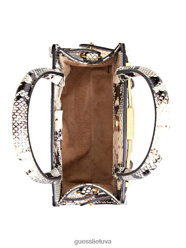 moterys GUESS 6NLN3275 krepšiai baltas patentas cristina maža odinė kuprinė