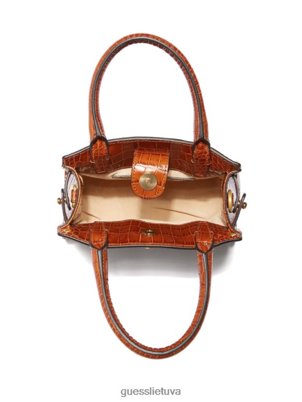 moterys GUESS 6NLN3287 krepšiai konjako Cristina odinė mini kuprinė