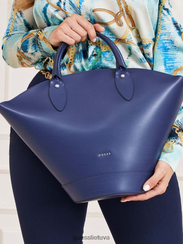 moterys GUESS 6NLN3299 krepšiai karinis jūrų laivynas Jary odinė vidutinė kuprinė