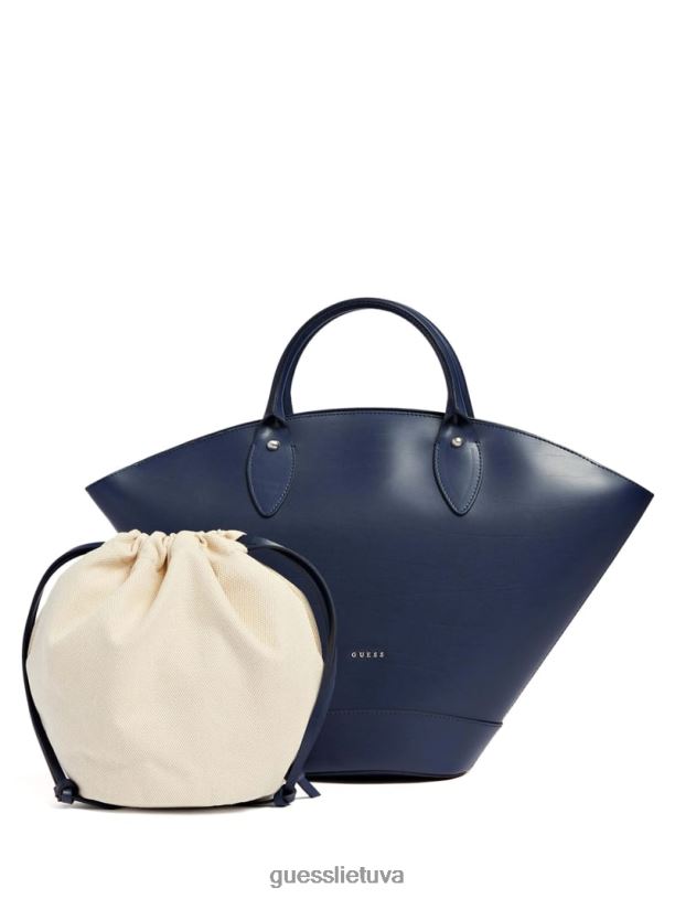 moterys GUESS 6NLN3299 krepšiai karinis jūrų laivynas Jary odinė vidutinė kuprinė